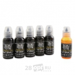 Сет красок для художественной татуировки World Famous Tattoo Ink, Silvano Fiato Black Wash Set, 30 мл